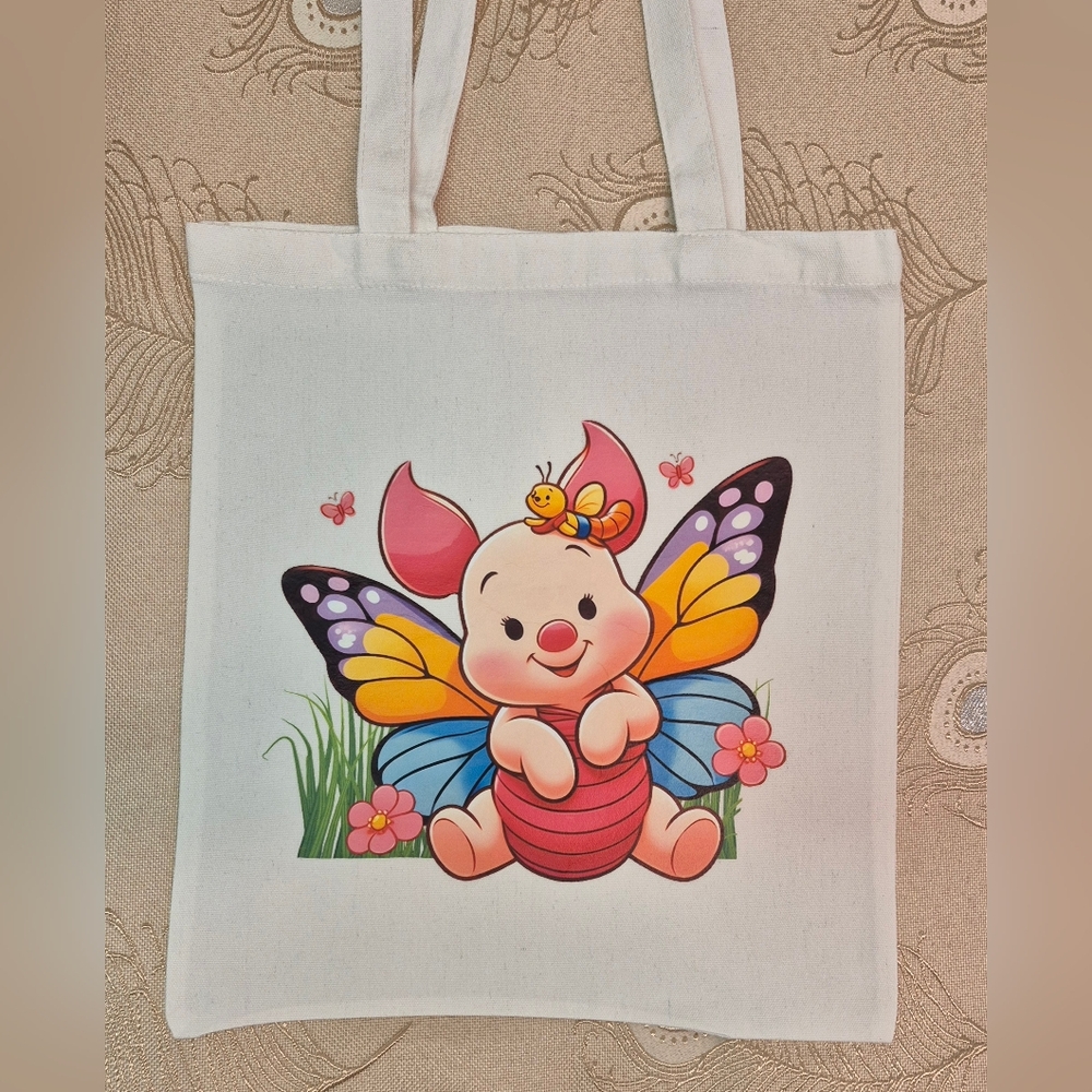 🪻3/$25 Colorful Butterfly Piglet Tote Bag
